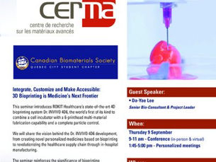 Conférence sur la bioimpression 4D à l’Université Laval